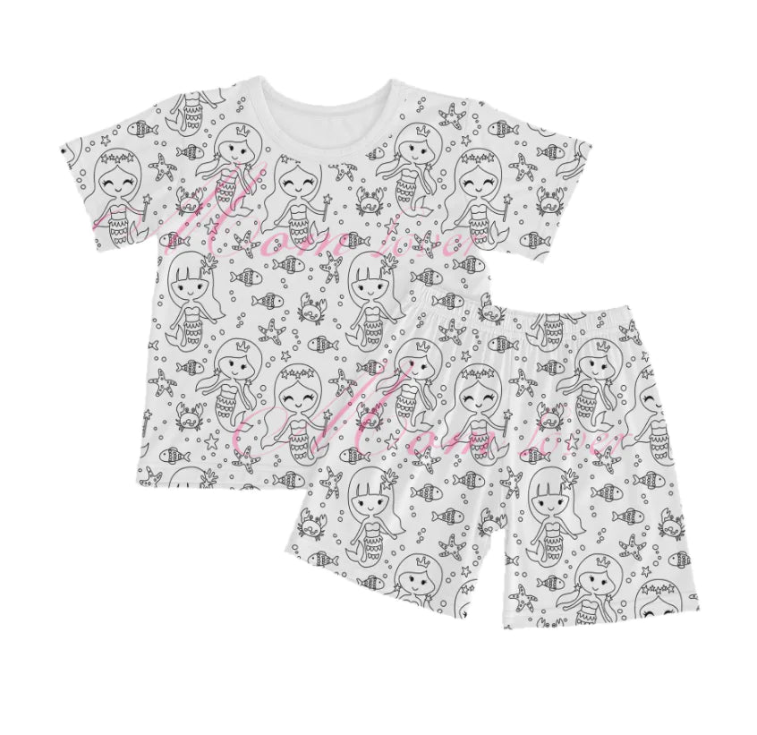 DIY Coloring Cartoon Kids Pajamas Set