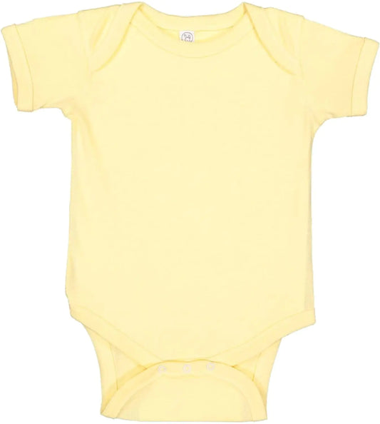 RABBIT SKINS Baby Soft Short-Sleeve Bodysuit Banana 24 Months