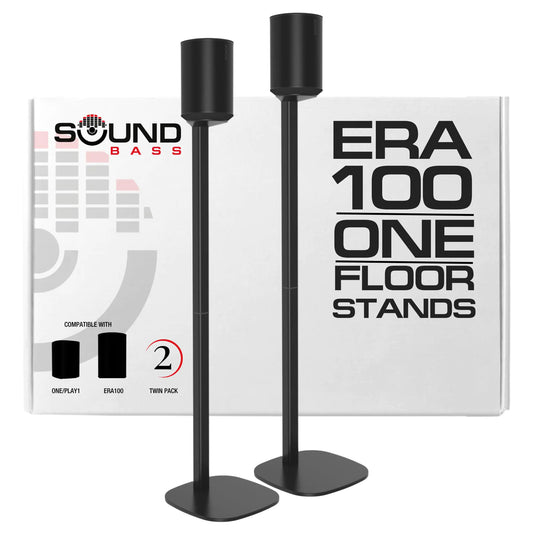 ERA100 Floor Stand Twin (2pcs) Compatible with Sonos ERA 100 Sonos One or Play 1 Speakers Accessories Included. Designed in The UK Double Pair (Black)