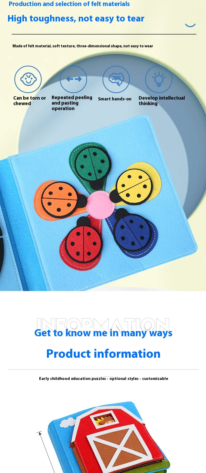 DIY Felt Early Education Cloth Book Children